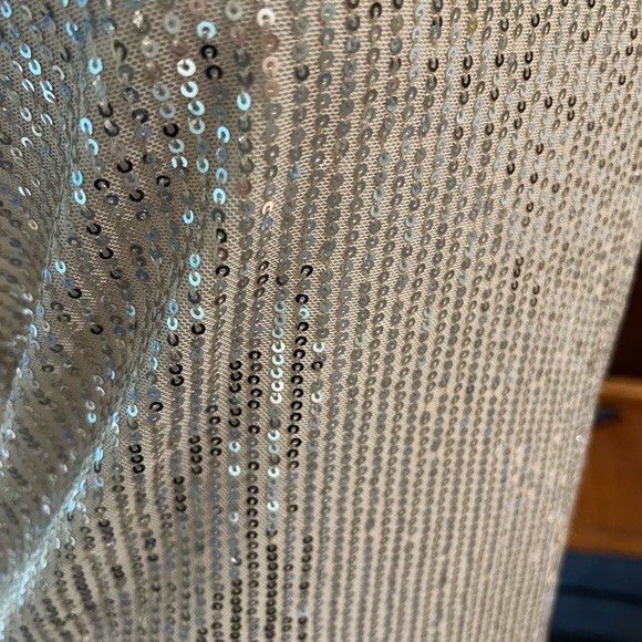NWT size small gold v-neck sequin top. - Picture 2 of 5